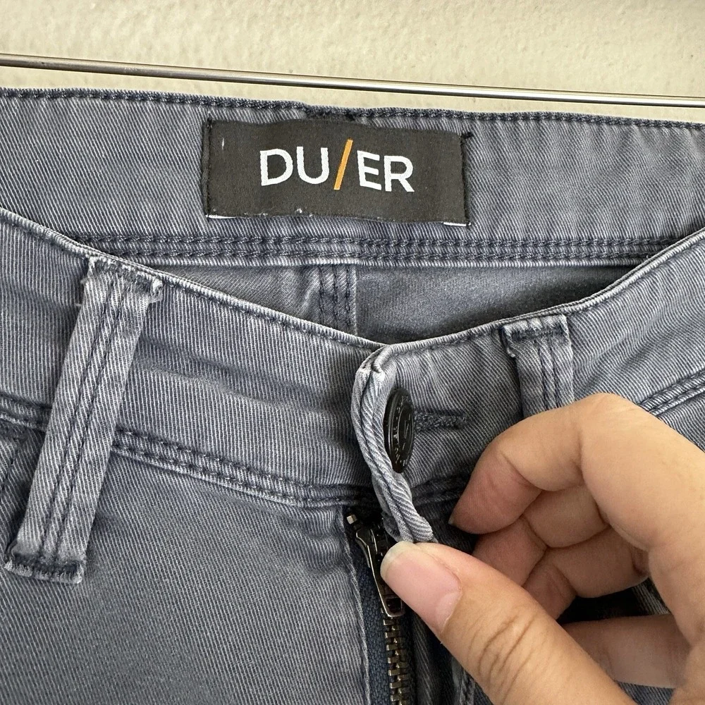DU/ER Performance Denim Pants Mens 31x30 Blue Gray Slim Straight Commuter D-Ring